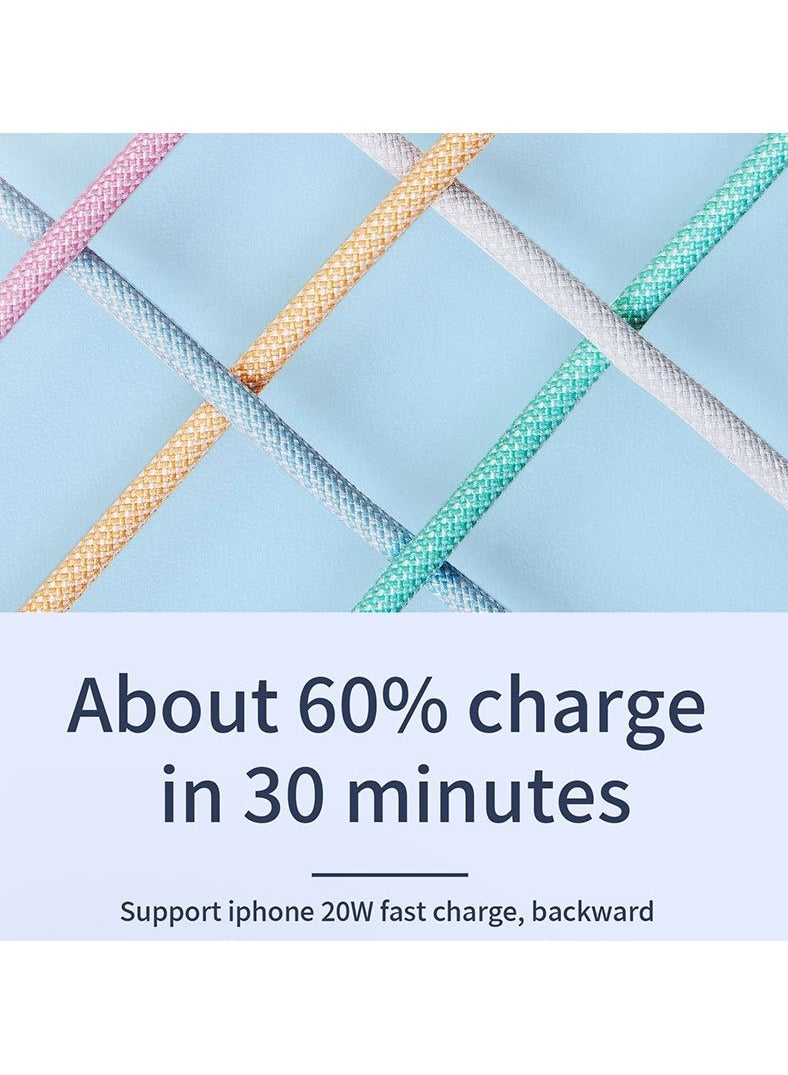 كبل بيانات الشحن السريع PD20w مجدول (ألوان عشوائية) - Image 4