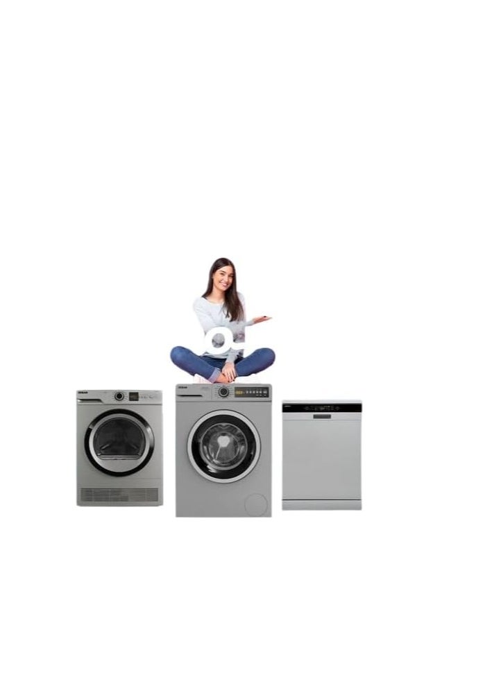 Ocean Ocean Front Load Washing Machine, 7 kg, 1000 RPM, 15 Programs, Country of Origin Turkey, Silver WFO1071WLS  - Image 4