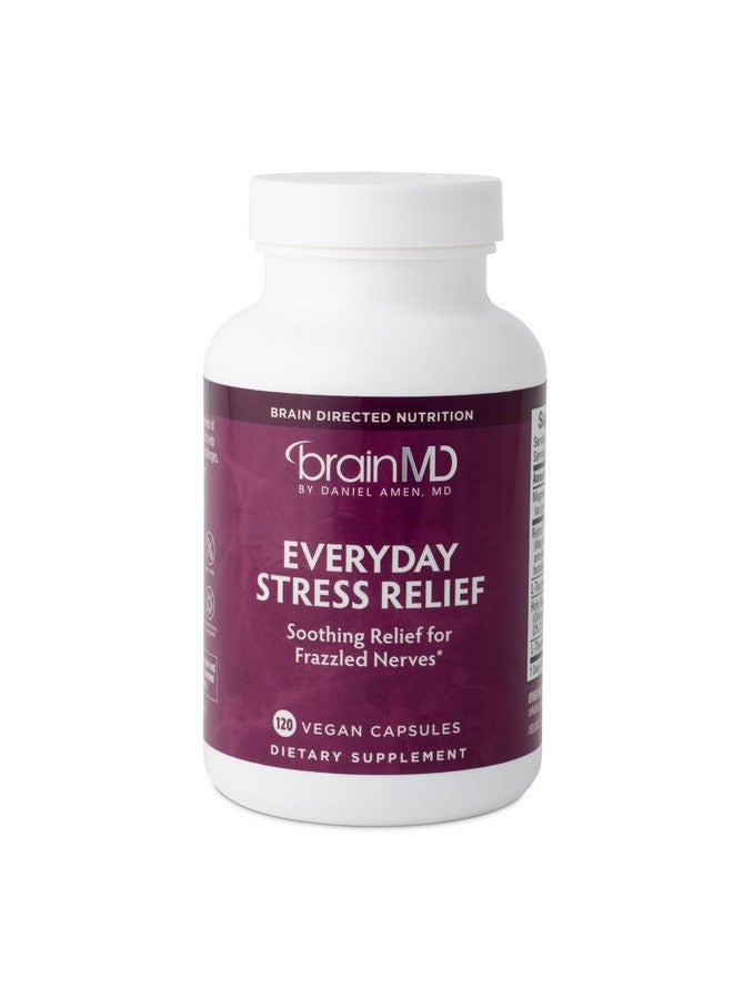 BRAINMD بRAINMD د. إيمين تخفيف التوتر اليومي - 120 كبسولة - يعزز الاسترخاء والتركيز - غير مسبب للنعاس - خالي من الغلوتين - 30 حصة - Image 1