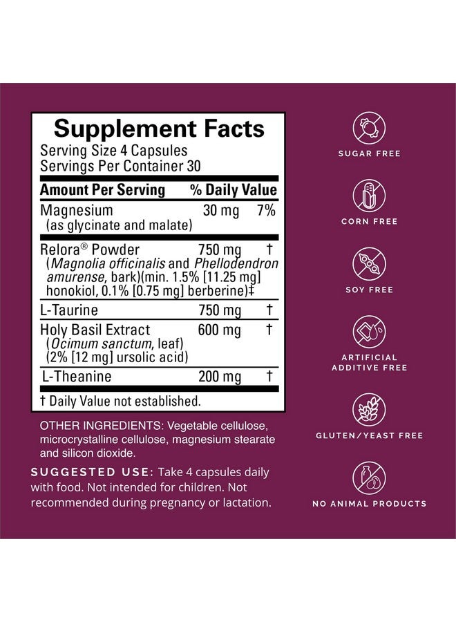 BRAINMD بRAINMD د. إيمين تخفيف التوتر اليومي - 120 كبسولة - يعزز الاسترخاء والتركيز - غير مسبب للنعاس - خالي من الغلوتين - 30 حصة - Image 2