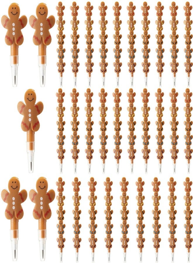 Fainne 30 Pcs Christmas Stackable Pencils Plastic Gingerbread Man Shape Birthday Pencils Stacking Pens for Novelty Fun Supplies Party Favor for Gifts - Image 1