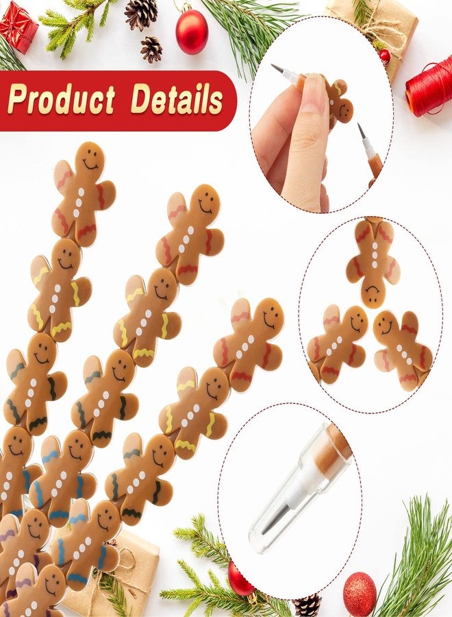 Fainne 30 Pcs Christmas Stackable Pencils Plastic Gingerbread Man Shape Birthday Pencils Stacking Pens for Novelty Fun Supplies Party Favor for Gifts - Image 3