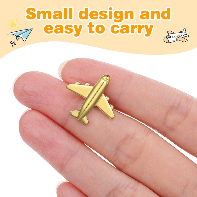 Gold Airplane Shaped Metal Push Pins 24 Pieces Decorative Thumb Tacks for Bulletin Board - Image 4