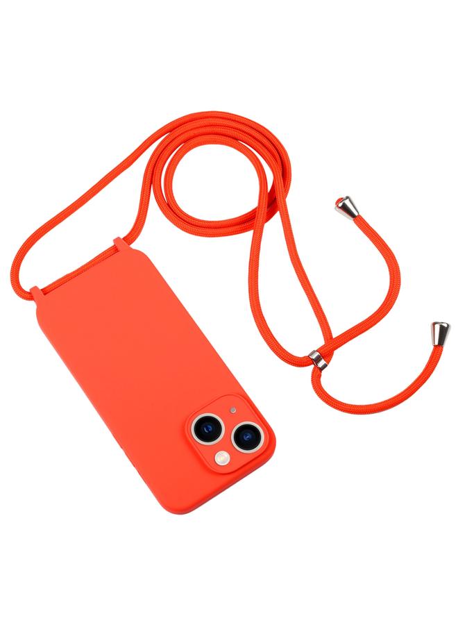 زبون جراب لهاتف iPhone 13 Crossbody مع حبل من السيليكون السائل - Image 2