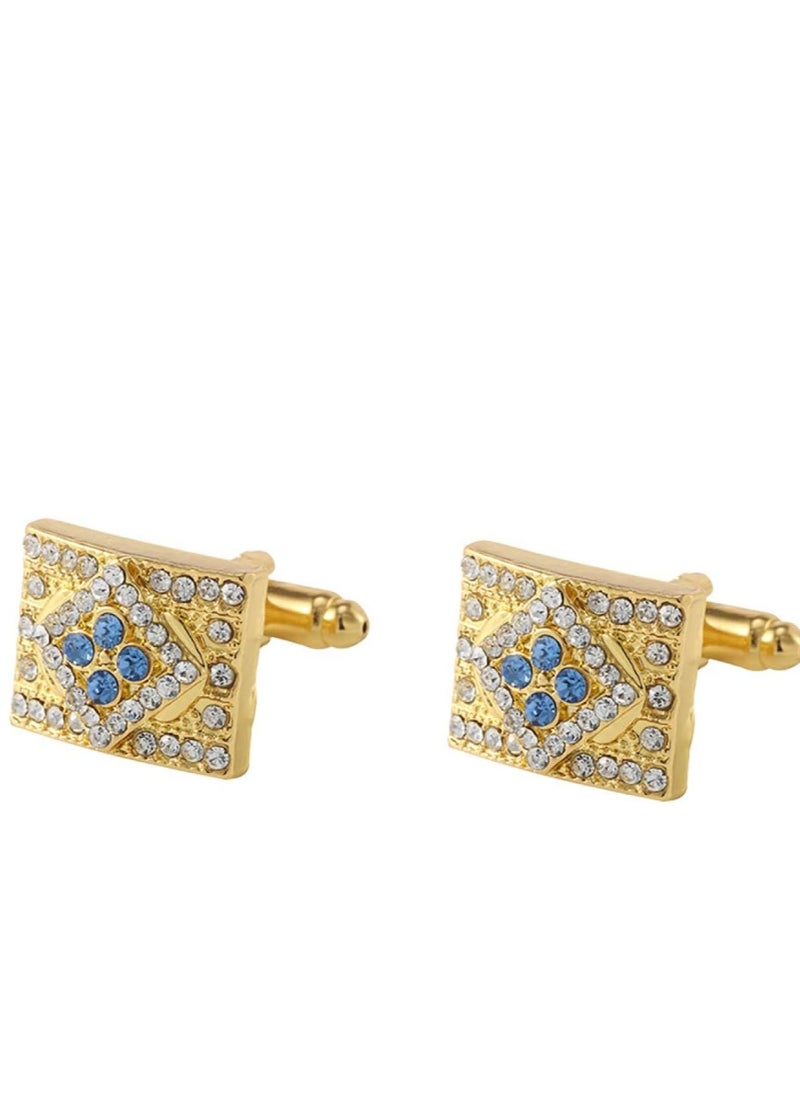 KUYING Crystal Cufflinks For Men Round Zirconia Cufflinks Business Cufflinks Jewelry  - Image 1