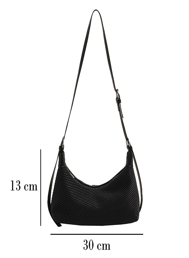 SIBY Texture Underarm Bags for Women's (Black) - Image 2
