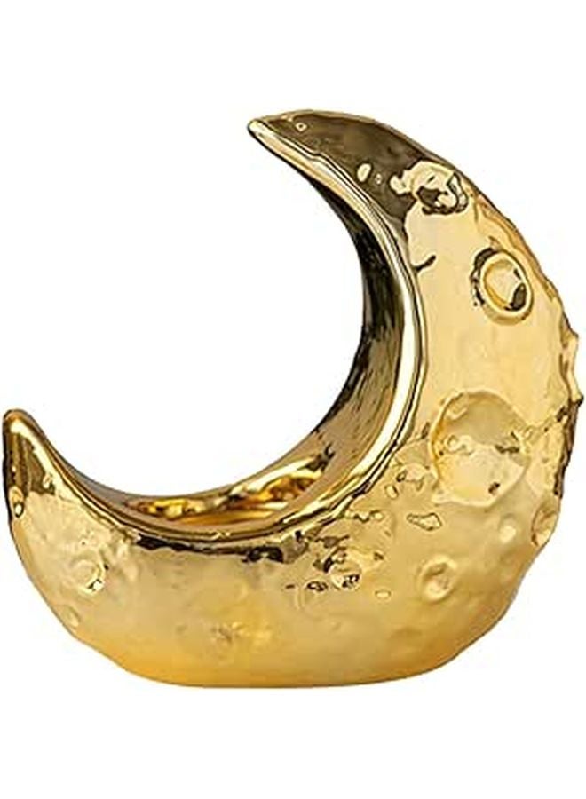 حامل مبخرة قمر سيراميك ذهبي للمكتب بخور لشهر رمضان لعلاج العطور المنزلية - Image 1