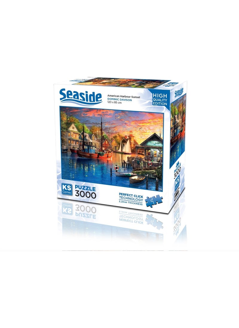 KS Games American Harbor Sunset 3000 Piece Puzzle  - Image 1
