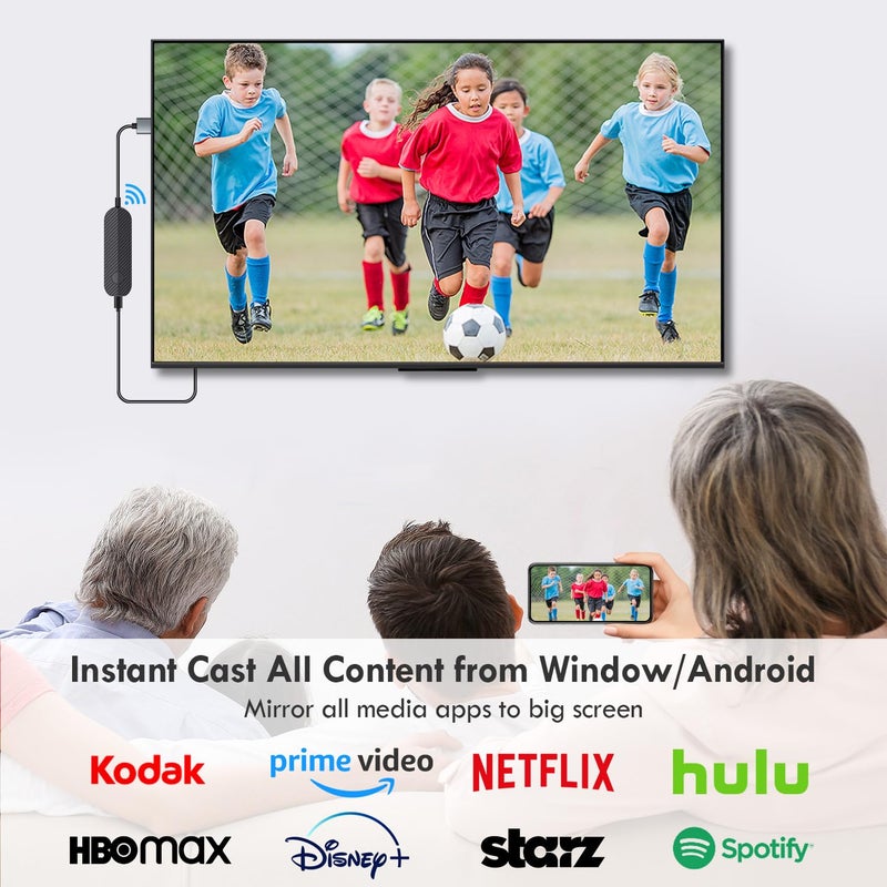 JUCONU 4K 1080P Wireless HDMI Display Adapter, WiFi Streaming Movies, Shows Receiver for i-Phone, i-Pad, Android, Tablet, Laptop, Window to HDTV/Monitor/Projector, Compatible Miracast, Air Play, DLNA - Image 3