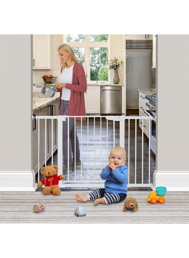 PureTuti Auto Close Safety Baby Gate, Extra Wide Child Gate, The Maximum Suitable For 143 cm, Including 30 cm Extension Rack, Easy Walk Thru Durability Dog Gate for Stairs, Doorways - Image 4