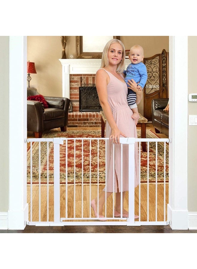 PureTuti Auto Close Safety Baby Gate, Extra Wide Child Gate, The Maximum Suitable For 143 cm, Including 30 cm Extension Rack, Easy Walk Thru Durability Dog Gate for Stairs, Doorways - Image 2