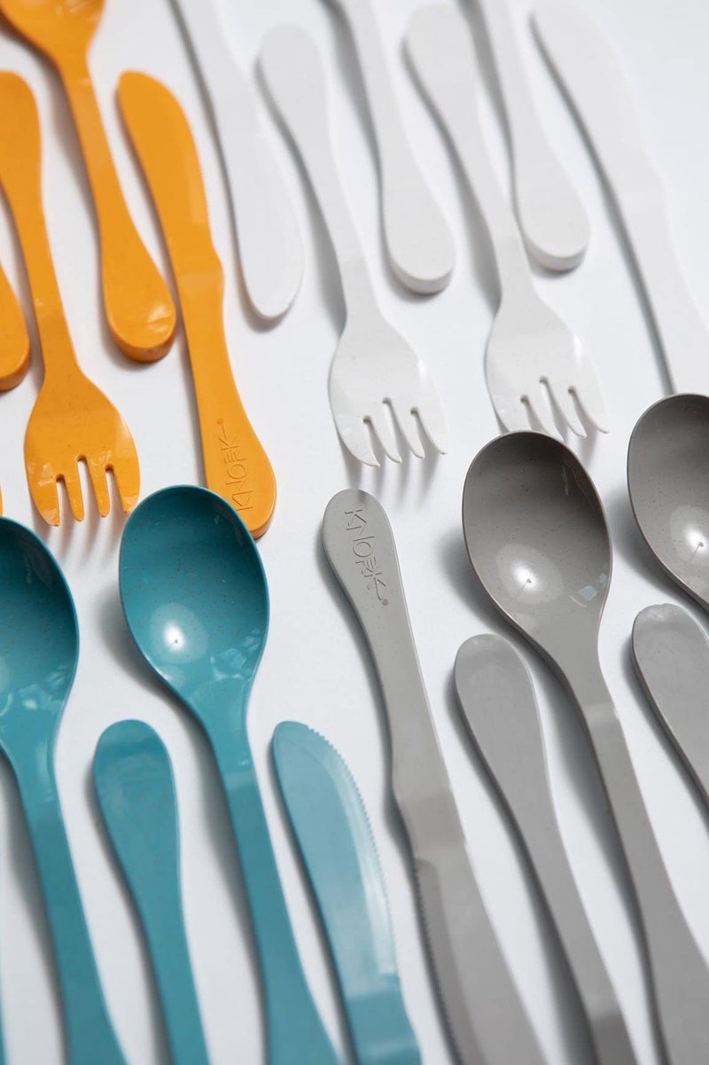 KNORK Eco 12 Piece (Fork  Knife  Spoon) Plant Based Bamboo Cutlery Reusable Flatware Set - Image 2