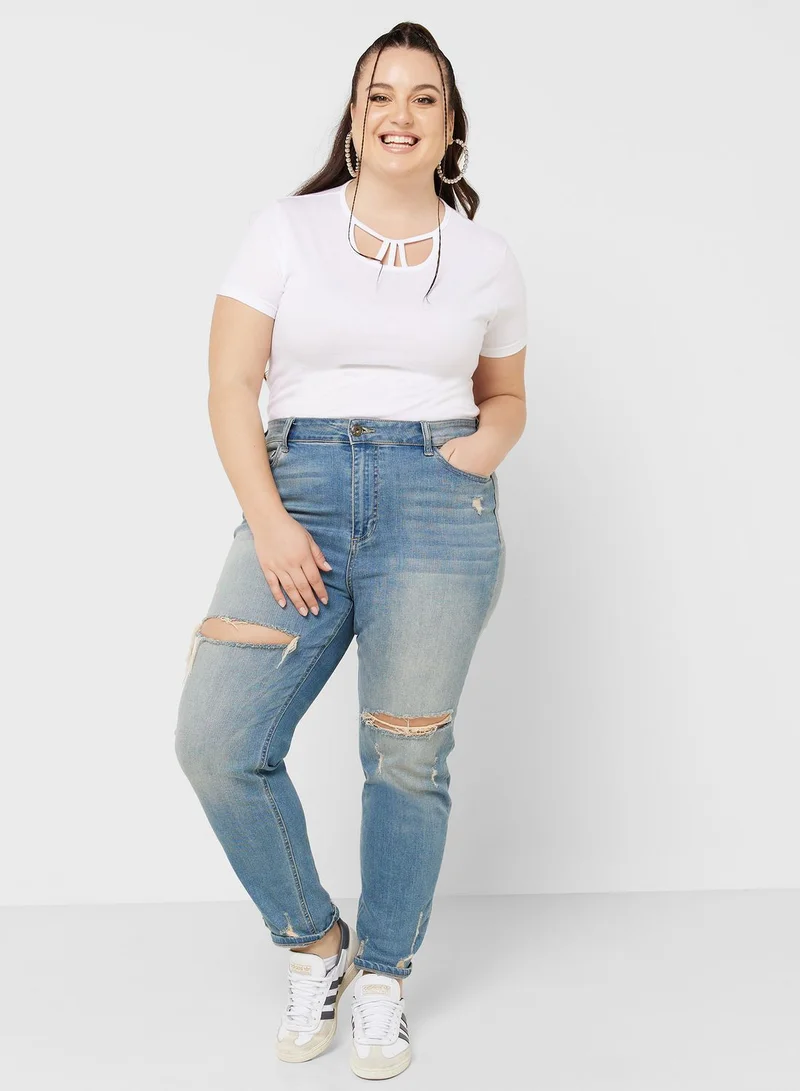 Ginger Plus Cut Out Front Tee