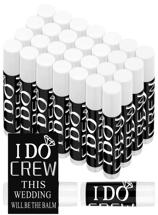 Suttmin 24 Pcs Bachelorette Lip Balm I Do Crew Wedding Party Gifts Bachelorette Lip Balm Gift Wedding Favors for Party Guest Supplies(Black with White) - Image 1
