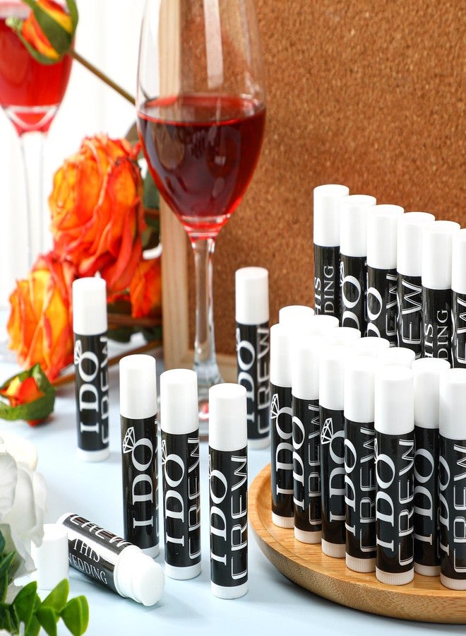 Suttmin 24 Pcs Bachelorette Lip Balm I Do Crew Wedding Party Gifts Bachelorette Lip Balm Gift Wedding Favors for Party Guest Supplies(Black with White) - Image 5