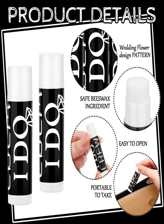 Suttmin 24 Pcs Bachelorette Lip Balm I Do Crew Wedding Party Gifts Bachelorette Lip Balm Gift Wedding Favors for Party Guest Supplies(Black with White) - Image 2