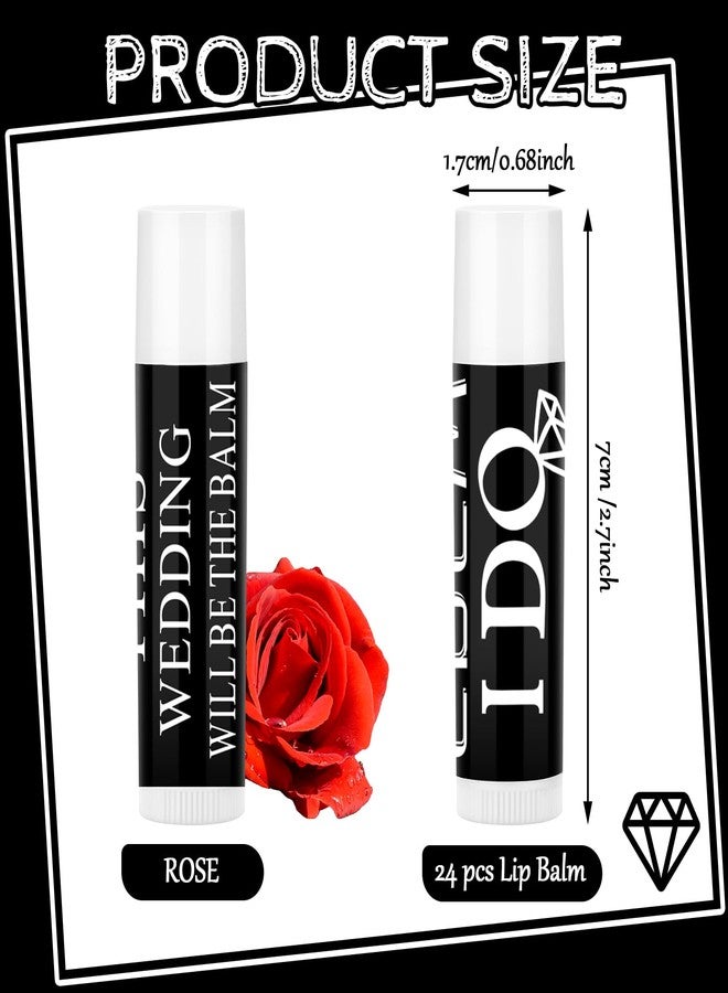 Suttmin 24 Pcs Bachelorette Lip Balm I Do Crew Wedding Party Gifts Bachelorette Lip Balm Gift Wedding Favors for Party Guest Supplies(Black with White) - Image 3