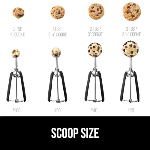 GORILLA GRIP Stainless Steel Cookie Scoop, 2 TBSP, Multipurpose Melon Baller Meatball Scoops, Even Portions, Easy Food Release, Holiday Baking Essentials, BPA-Free Kitchen Tool, Scooper Size 40, Black - Image 5