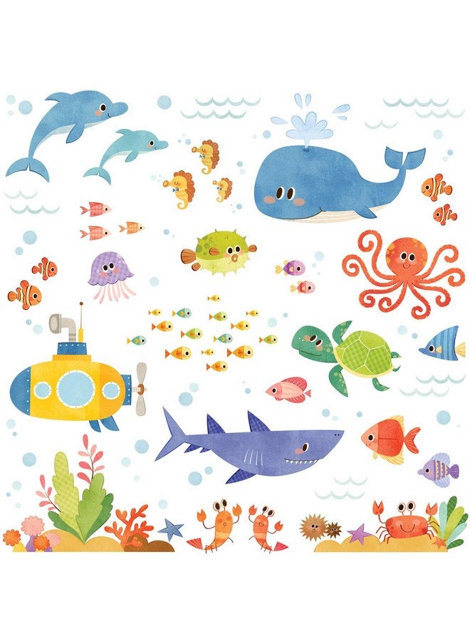 ديكو وال ملصقات حائط للأطفال من DECOWALL DS8-1611 Sea Adventure ملصقات حائط قابلة للإزالة وقابلة للتقشير واللصق لديكور غرفة نوم الأطفال وغرفة المعيشة - Image 1