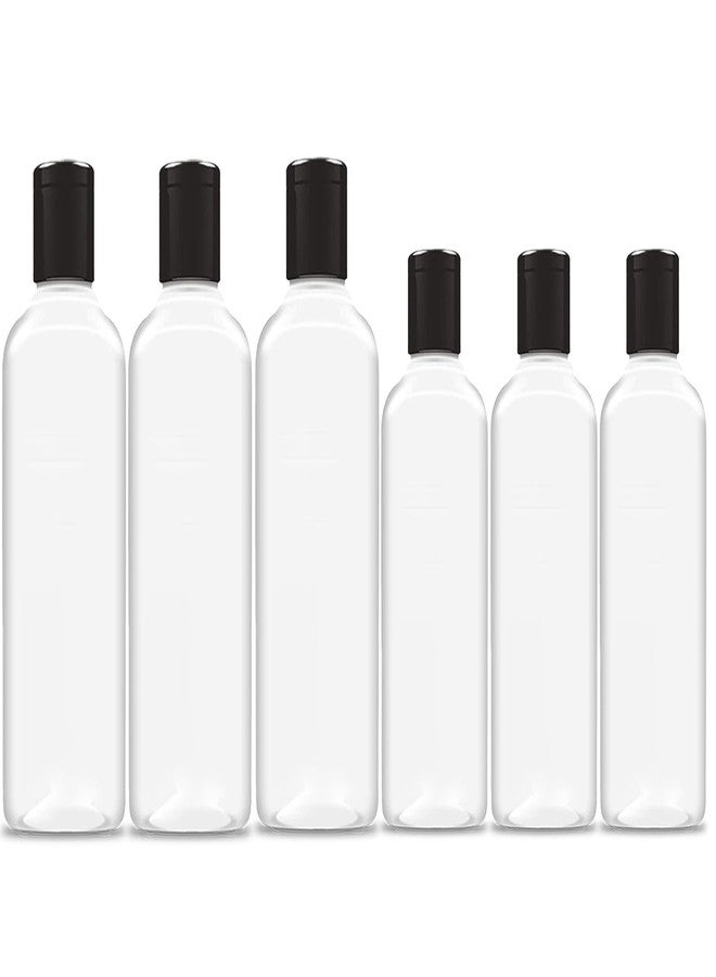 MADHYA 200ml + 100ml Squeeze Bottles with Flip Top Cap, Empty BPA-Free Refillable Container For Shampoo, Lotions, Liquid Soap, Creams, Liquid Cosmetic Travel Size Transparent Bottle, Set of 6 - Image 1