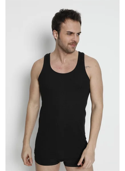 Arma Yıldız Arma Star Men's Black Ribbed Camisole Undershirt 3-Pack