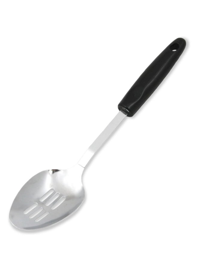 Chef Craft Ergonomic Plastic Handle Stainless Steel Slotted Spoon Silver and Black 82.258 x 32.385 x 8.89 cm 12931 - Image 1