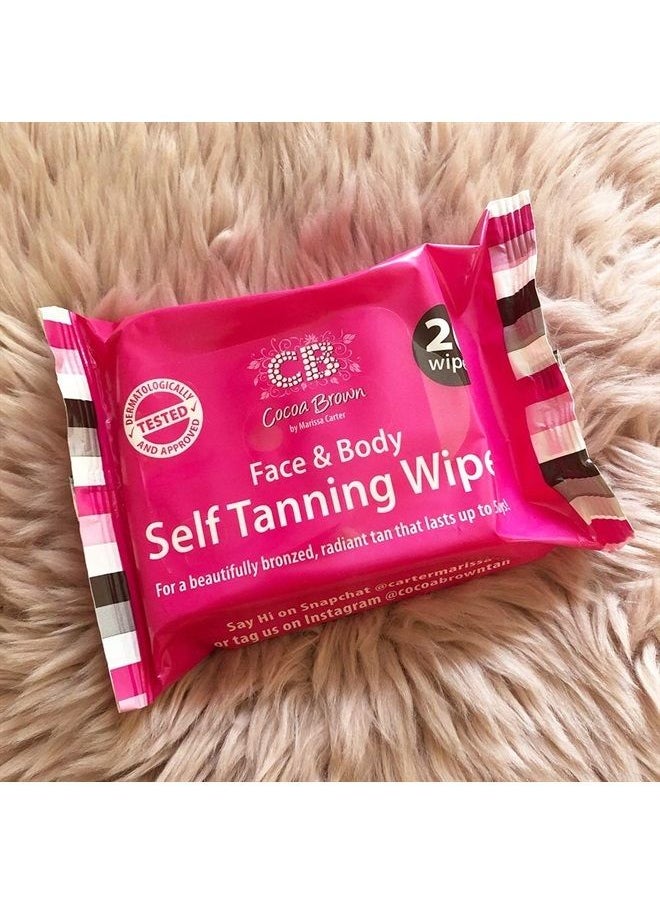 CB COCOA BROWN BY MARISSA CARTER - Cocoa Brown Self Tanning Wipes - Sunless Tanner Wipes for Face and Body - Long-Lasting Natural Looking Tan Wipes (20 Wipes) - Image 1
