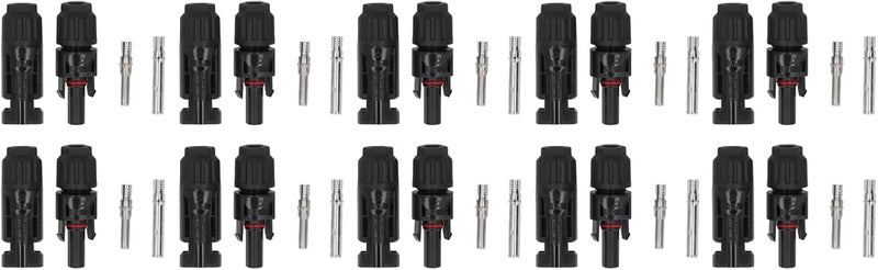 موصل الألواح الشمسية 10 أزواج، IP67 DC1000V 30A موصل كابل كهروضوئي مع أطراف تجعيد، ذكر وأنثى لمصفوفات الألواح الكهروضوئية - Image 5