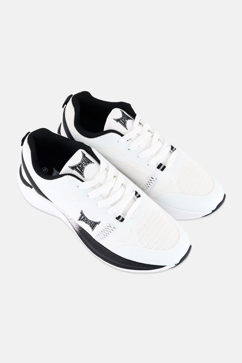 TapouT Men Lace Up Brand Logo Training Shoes, White - Image 2