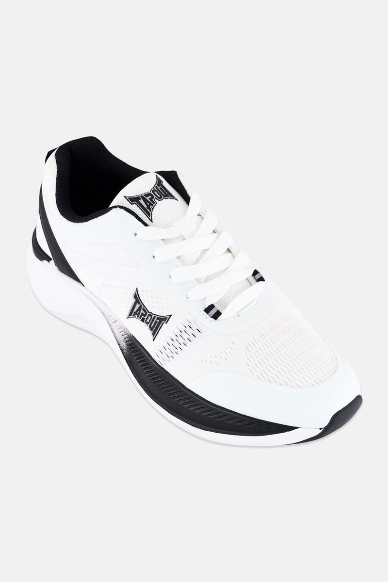 TapouT Men Lace Up Brand Logo Training Shoes, White - Image 1