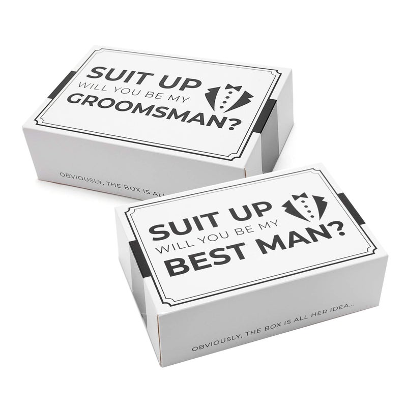 Pop Fizz Designs Groomsmen Box 10 pack Groomsman Gift I Groomsmen Proposal Box Groomsmen Gift Box Set Will You Be My Groomsman Will You be My Best Man Tuxedo Style