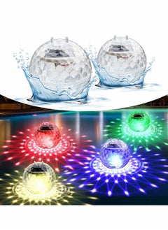 Solar Floating Pool Lights, Pool Lights That Float with RGB Color Changing Waterproof Disco Solar Pool Lights for Swimming Pool at Night Hangable LED Glow Ball Lights for Pond, Garden, Backyard 2PCS