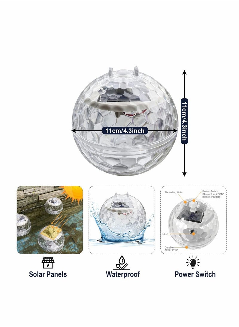 Excefore - Solar Floating Pool Lights, Pool Lights That Float with RGB Color Changing Waterproof Disco Solar Pool Lights for Swimming Pool at Night Hangable LED Glow Ball Lights for Pond, Garden, Backyard 2PCS - Image 1