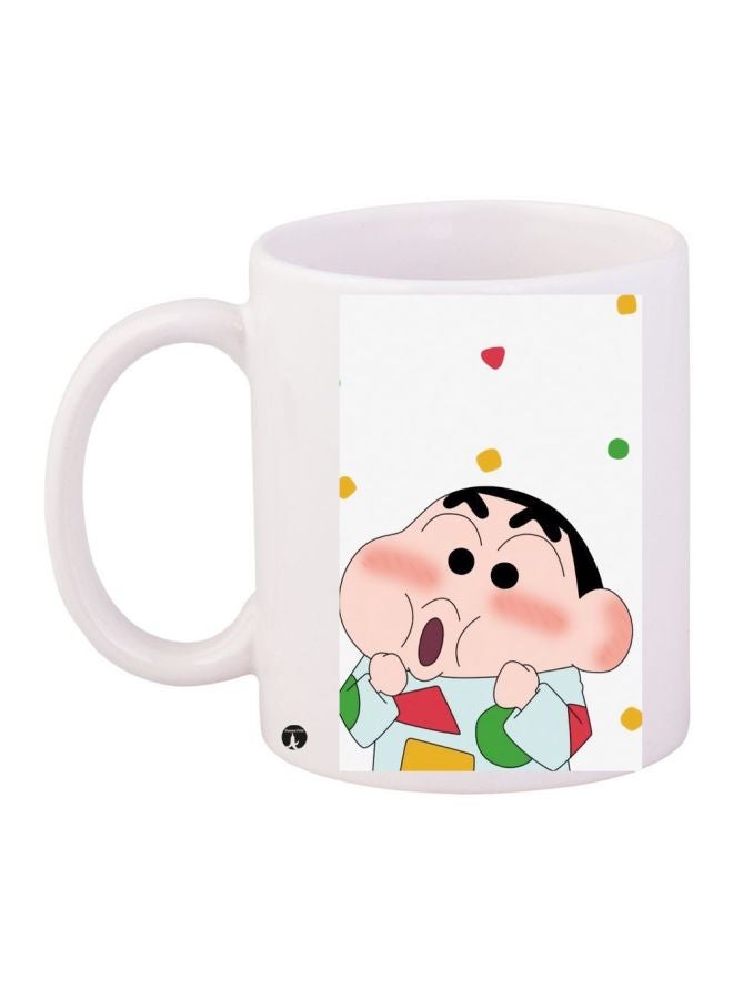RYN Shinchan Printed Coffee Mug White/Pink/Black 11ounce