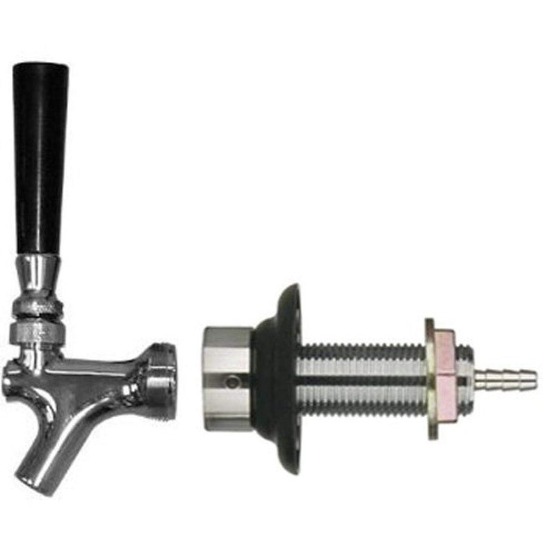 Draft Warehouse Beer Faucet and 4-Inch Shank Kit with Black Handle