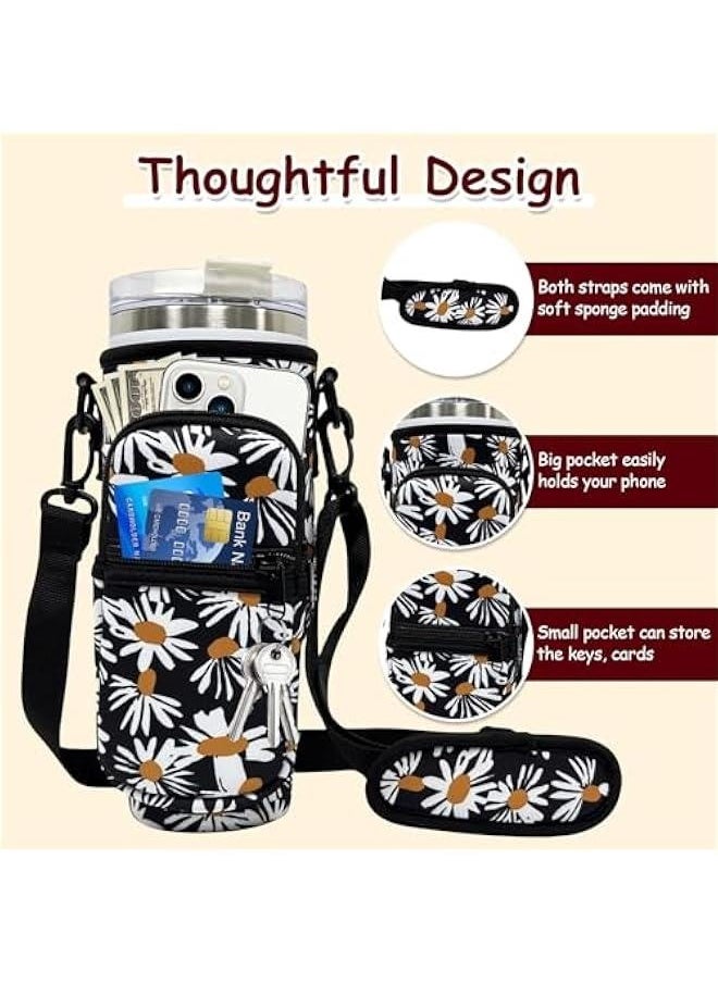 Generic Sport Water Bottle Bag with Adjsutable Strap Bottle Pouch Holder Sleeve for Stanley 40oz Tumbler with Handle for Men/Women Walking Hiking Camping Gym  - Image 3