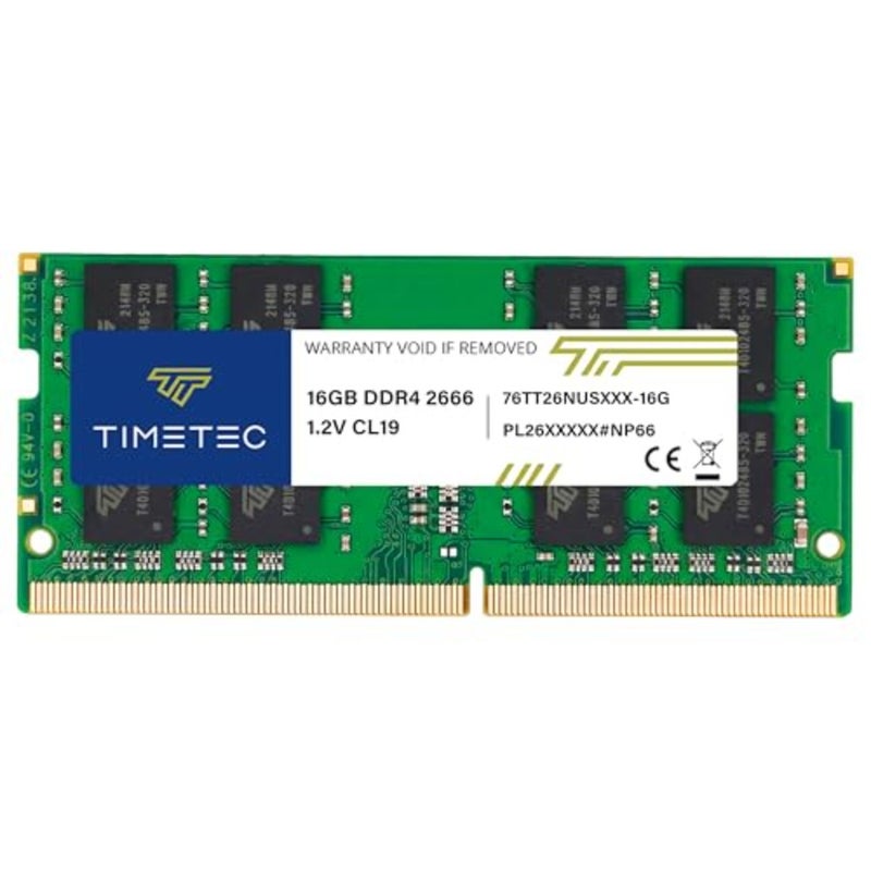 Timetec Premium 16GB DDR4 2666MHz SODIMM Laptop RAM 260-Pin 1.2V CL19 Non-ECC Unbuffered Memory for Gaming, Work Multitasking Black - Image 1