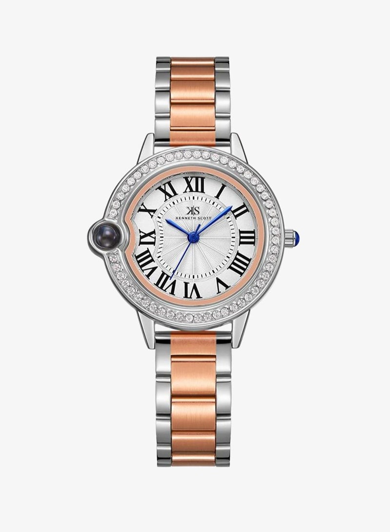 Kenneth Scott K22530-KBKW Women's Analog Display Watch & Stainless Steel Strap Two Tone Rose Gold - Image 1