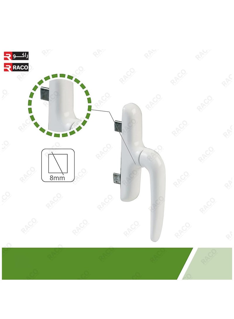 RACO Window Handle Universal Locking Mechanism Aluminum Window Door Handle Ideal for Home Office Interior and Exterior Use White  - Image 2