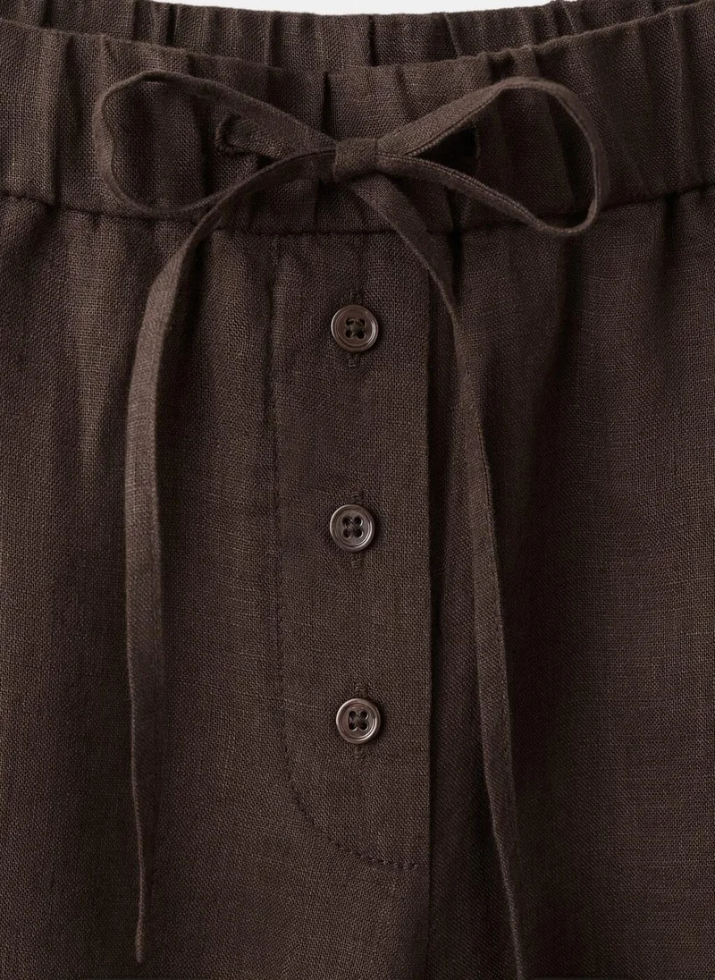 MANGO Linen pants with buttons