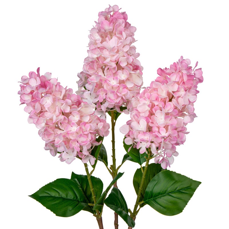 Arborus 3PCS Fake Flowers Hydrangea Artificial Flowers 28" Long Stem Pink Faux Flowers for Vase, Real Touch Silk Flowers DÃ©cor for Floral Arrangement Home Farmhouse Office Hotel Decoration - Image 1