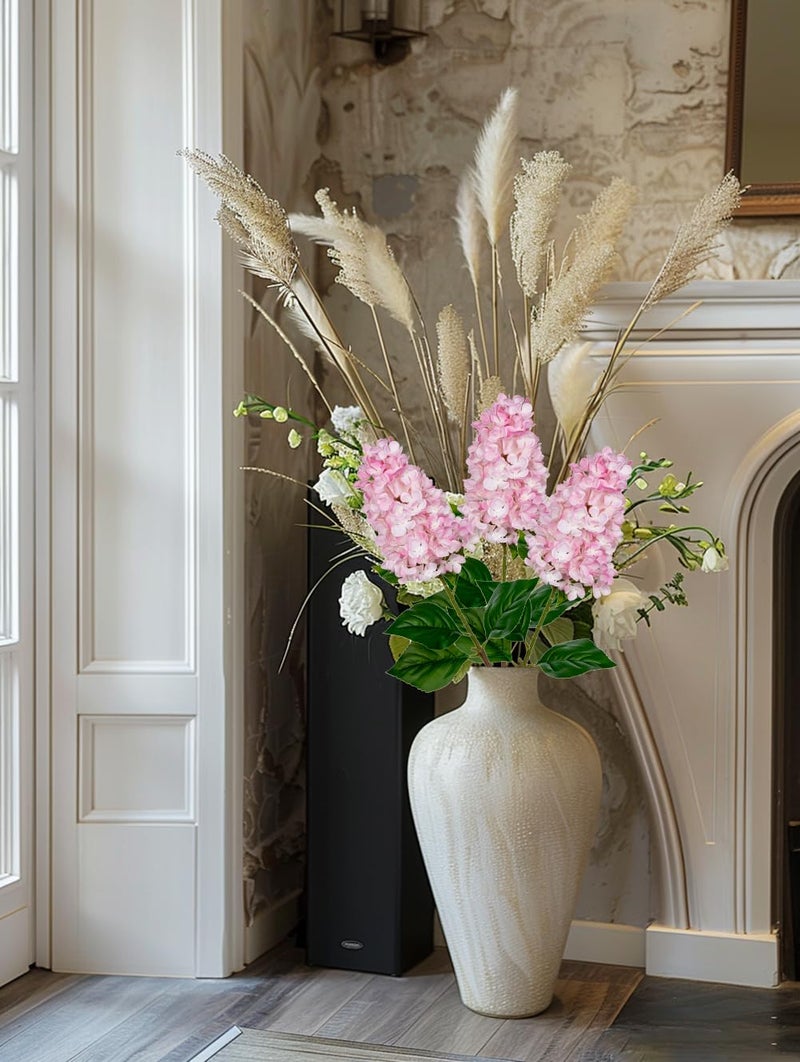 Arborus 3PCS Fake Flowers Hydrangea Artificial Flowers 28" Long Stem Pink Faux Flowers for Vase, Real Touch Silk Flowers DÃ©cor for Floral Arrangement Home Farmhouse Office Hotel Decoration - Image 5