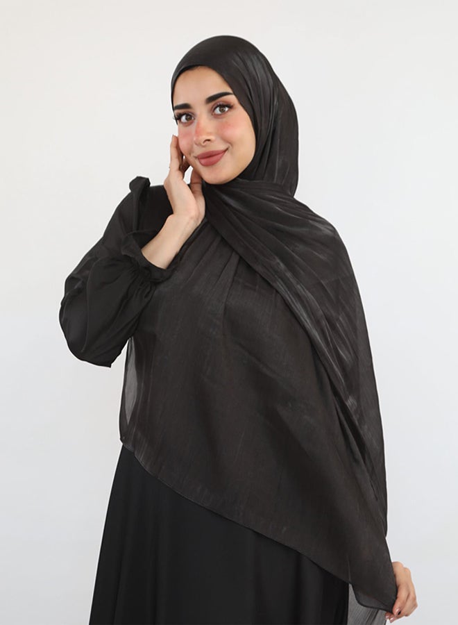 Tie Shop - Elegant Shiny Scarf - Black For Women