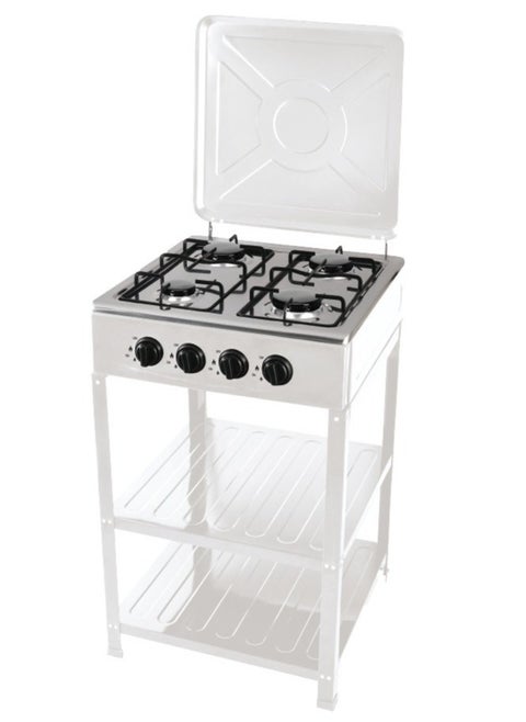 Built-in stove with 4 gas burners, 4 legs and 2 shelves This portable propane gas stove can handle multiple cooking operations at once. The flame can be adjusted using the propane flow control through the regulator or propane tank valve to achieve the highest flame.
