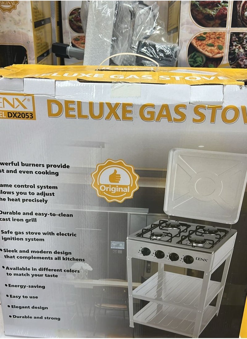 Built-in stove with 4 gas burners, 4 legs and 2 shelves This portable propane gas stove can handle multiple cooking operations at once. The flame can be adjusted using the propane flow control through the regulator or propane tank valve to achieve the highest flame.