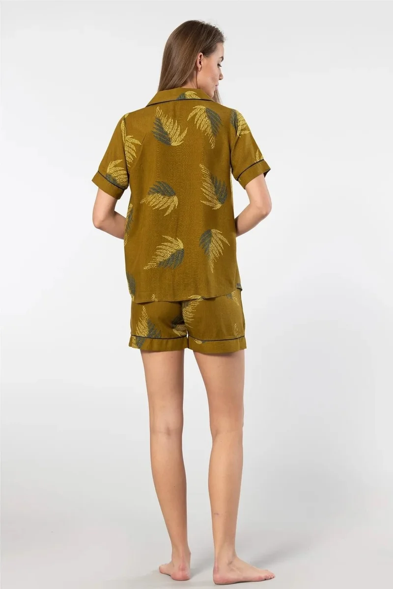 cacharel Women's Woven Button Front Shirt Shorts Set, 100% Viscose