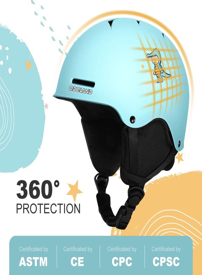 Odoland Kids Ski Helmet, Snow Helmet with Ski Goggles, Shockproof, Windproof, Safety Snow Sports Helmets and Protective Goggles for Boys Girls and Youth, Cyan, S - Image 2