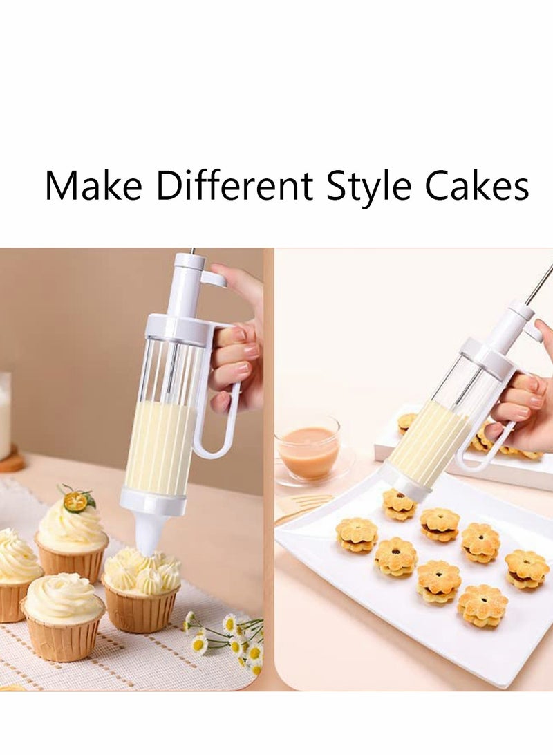 Excefore Dessert Decorating Syringe Set Manual Cookie Maker with 12 Cooking Decorating Discs and 5 Funnel Icing Tips for DIY Biscuit Maker and Decoratio - Image 3