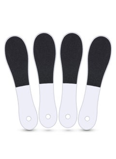 KHAJUL 4 Pieces Double-Sided Foot File, Foot Rasp File Dead Skin Remover, Foot Scrubber Hard Skin Remover, Foot Care for Wet and Dry Cracked Feet (Black/White)  - Image 1