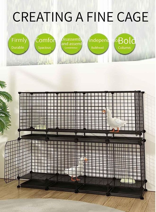 Generic Large and Spacious Rabbits Cage with No Leak Trays DIY Pet Fence Cat House for Small Animals Rabbits Cats  - Image 5